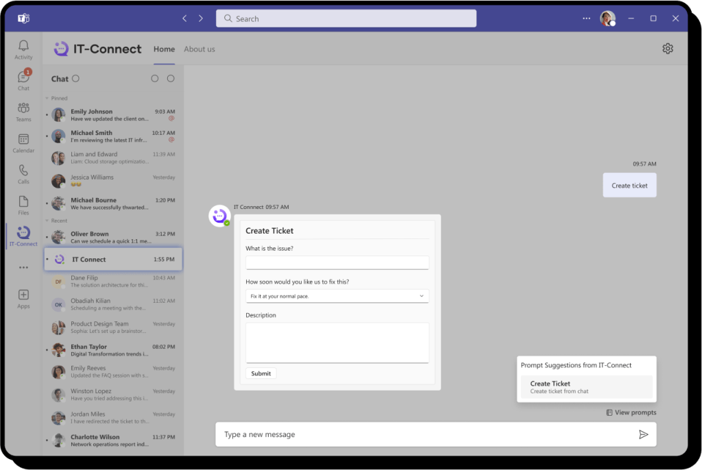 You can customize the ticket handling through Microsoft Teams